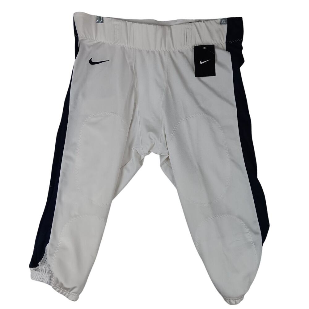 Nike Football Pants Mens 2XL 36" Waist White/Dark Navy Stretch Swoosh Sport